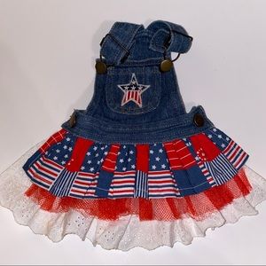 Nicole- red/white/blue jean/tulle dog dr…